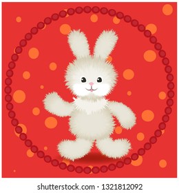 plush Bunny on a red background