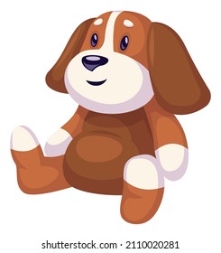 Plush Dog. Soft Stuffed Animal. Cartoon Toy Icon