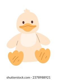 Plush Duck Toy Vector Illustration