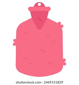 Plush hot water bottle vector cartoon illustration isolated on a white background.