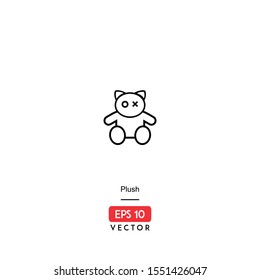 Plush Icon. Ecommerce Isolated On White Background. With Line Style. Product Type Icon. EPS10 - Vector