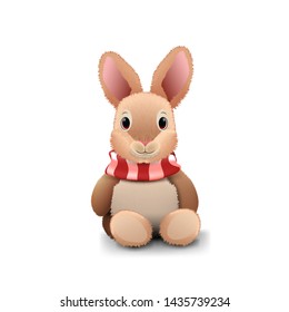 Plush rabbit isolated on white background for your creativity