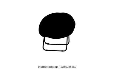 Plush Saucer Chair silhouette, high quality vector