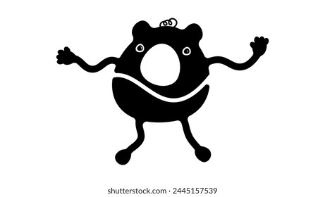 Plush toy, black isolated silhouette