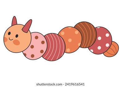 plush toy caterpillar for newborns, made of balls of different colors and materials