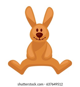 Plush toy hare with long ears vector illustration isolated