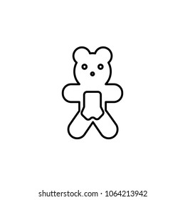 plush toy icon. Element of baby and toys for mobile concept and web apps. Thin line  icon for website design and development, app development. Premium icon on white background