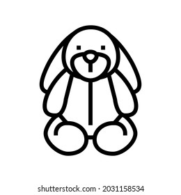 plush toys line icon vector. plush toys sign. isolated contour symbol black illustration