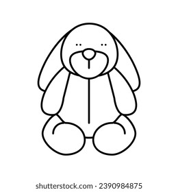 plush toys line icon vector. plush toys sign. isolated contour symbol black illustration