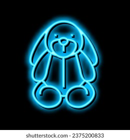 plush toys neon light sign vector. plush toys illustration