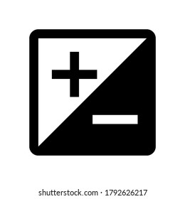Plus-minus icon vector isolated on white background.