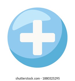 pluss symbol in button isolated icon vector illustration design