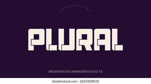 Plutal  creative modern alphabet. Typography with modern regular and number. minimalist style fonts set. vector illustration