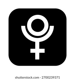 Ícone do planeta alquimia de Plutão. Imagem vetorial