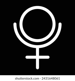 Pluto astrology sign line icon.Pluto planet outline vector icon. Symbol, logo illustration. Vector graphics icon design