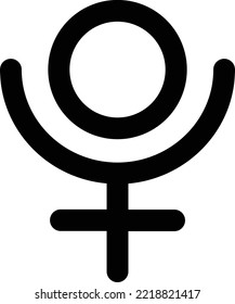 Pluto Astrologie Symbol minimal ohne Hintergrund.