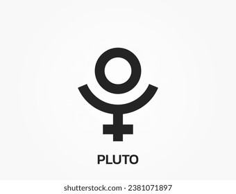 Pluto Astrologie Symbol. Tierkreiszeichen, Astronomie und Horoskop. einzelne Vektorgrafik im einfachen Stil