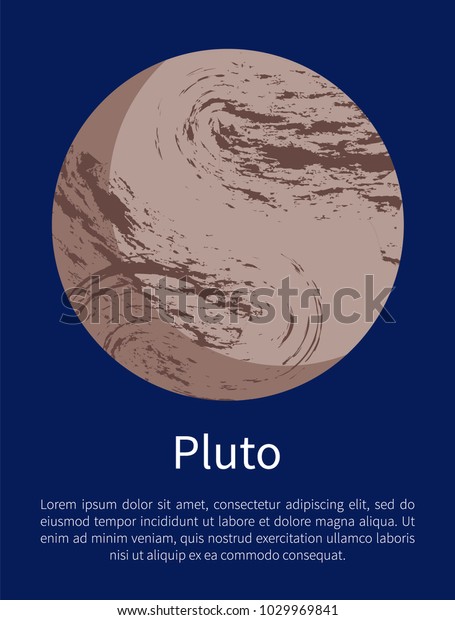 Pluto Draft Planet Big Solar System Stock Vector Royalty