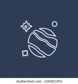 Pluto icon. Pluto linear design concept from Astronomy collection. Simple element vector illustration on dark blue background.