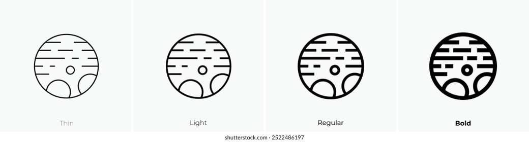 pluto icon. Thin, Light Regular And Bold style design isolated on white background
