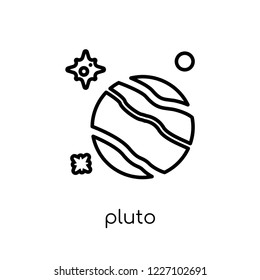 pluto icon. Trendy modern flat linear vector pluto icon on white background from thin line Astronomy collection, outline vector illustration