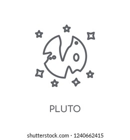 Pluto linear icon. Modern outline Pluto logo concept on white background from ASTRONOMY collection. Suitable for use on web apps, mobile apps and print media.