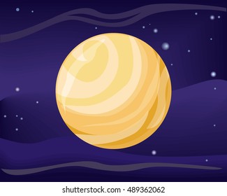 Pluto planet. Dwarf planet in Kuiper belt, ring of bodies beyond Neptune. Largest and second most massive dwarf planet in Solar System. Outer space, galaxy and earth. Sun system. Universe. Vector
