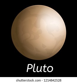 Pluto planet icon. Realistic illustration of pluto planet vector icon for web design