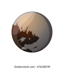 Pluto planet isolated