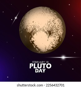 Ein Planet im Weltraum mit Sternen zum Gedenken an den Pluto-Tag am 18. Februar