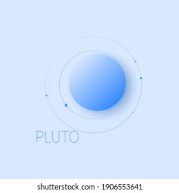 Pluto planet with satellites orbit. Vector illustration.