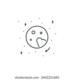 Pluto, planet, space, star, astronomy, discovery icon, vector illustration