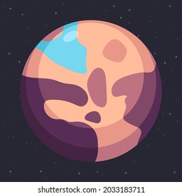 Pluto planet vector cartoon illustration isolated on background.