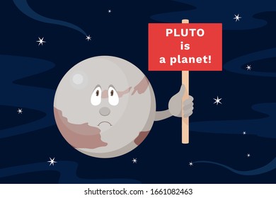 PLUTO is a planet. Vector illustration.