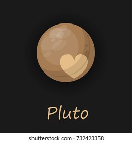 Pluto. Realistic sticker 3d.  