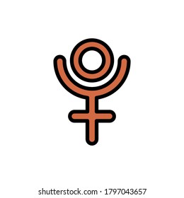 Pluto symbol icon. Simple color with outline vector elements of esoteric icons for ui and ux, website or mobile application