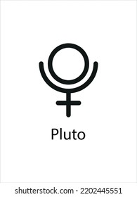 Pluto Symbol der Planeten. Sonnensystem für Astrologie, Astronomie. Vektorgrafik.
