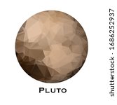 pluto . Triangle polygonal pluto in solar system planet. Polygon design. Low polygon vector illustration with white background. 