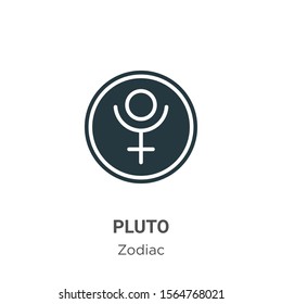Pluto vector icon on white background. Flat vector pluto icon symbol sign from modern zodiac collection for mobile concept and web apps design.