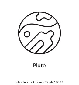 Pluto Vector Outline Icon Design illustration. Space Symbol on White background EPS 10 File
