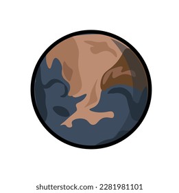 Pluto vector. Planet Pluto, solar system 