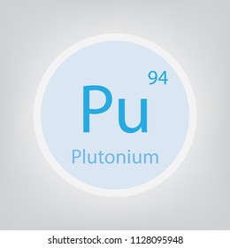plutonium Pu chemical element icon- vector illustration