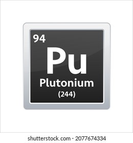 Plutonium symbol. Chemical element of the periodic table. Vector stock illustration