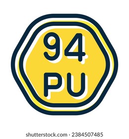 Plutonium Vector Thick Line Filled Dark Colors Icons For Personal And Commercial Use.

