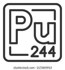 Plutonium-244 sign, radioactive element - vector sign, web icon, illustration on white background, outline style