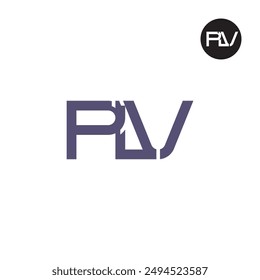 Diseño de monograma de letra de logotipo PLV