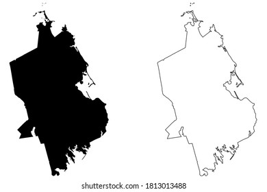 Plymouth County, Commonwealth of Massachusetts (U.S. county, United States of America, USA, U.S., US) map vector illustration, scribble sketch Plymouth map