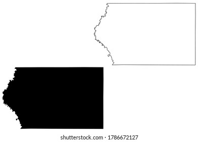 Plymouth County, Iowa (U.S. county, United States of America, USA, U.S., US) map vector illustration, scribble sketch Plymouth map