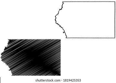 Plymouth County, Iowa (U.S. county, United States of America, USA, U.S., US) map vector illustration, scribble sketch Plymouth map