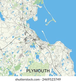 Plymouth, Massachusetts, United States map poster art